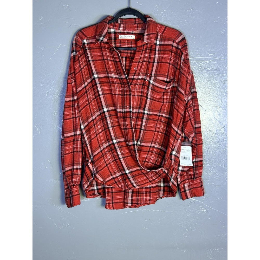 Free People plaid Hidden Valley Buttondown We The Free New Xs Slouchy Flannel